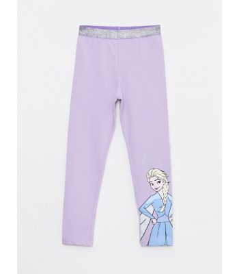 Elastic Waist Elsa Printed Girl Long Tights