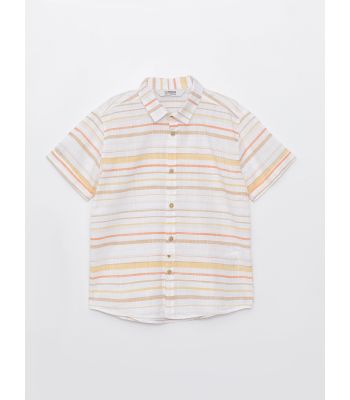 Striped Short Sleeve Boy Shirt