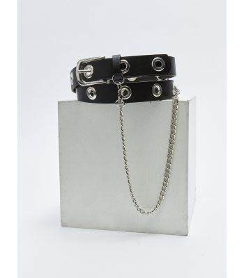 Eyelet Chain Detailed Women's Belt