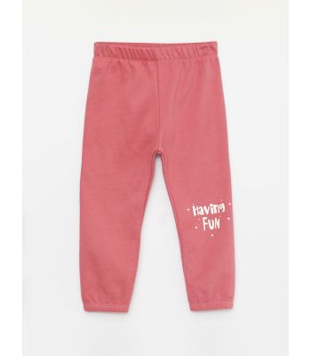 Elastic Waist Printed Baby Girl Sweatpants