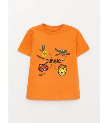 Crew Neck Short Sleeve Printed Baby Boy T-shirt