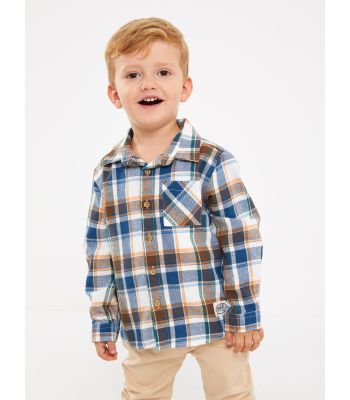 Long Sleeve Plaid Patterned Baby Boy Shirt