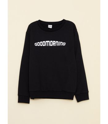 Crew Neck Printed Long Sleeve Boy Sweatshirt