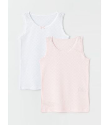 Crew Neck Basic Girl Undershirt 2 Pieces