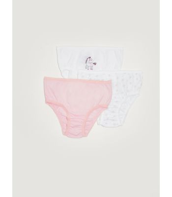 Elastic Waist Cotton Baby Girl Panties 3 Pieces