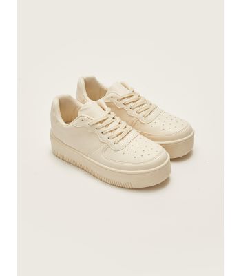 Women's Leather-Look Lace-Up Sneaker