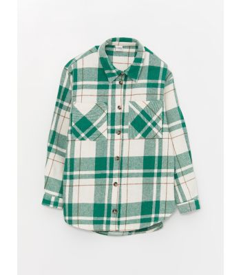 Plaid Long Sleeve Girl Shirt Jacket