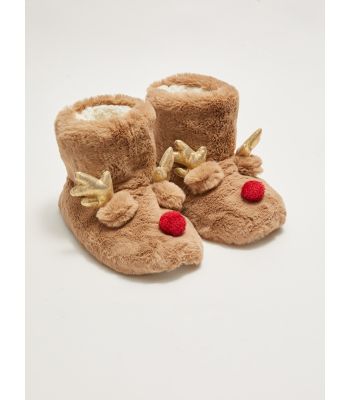 3D Appliqué Plush Women's House Boots