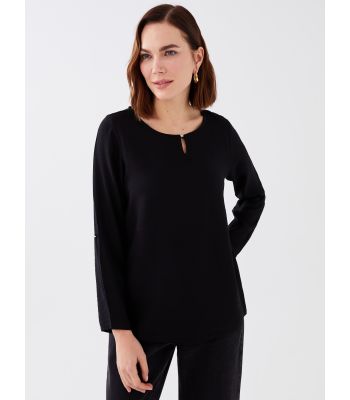 Crew Neck Regular Long Sleeve Women's Blouse