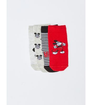 Mickey Mouse Patterned Baby Boy Socket Socks 4-pack