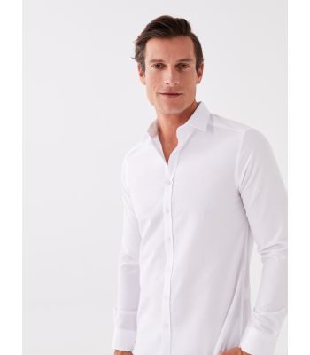 Slim Fit Long Sleeve Poplin Men's Shirt