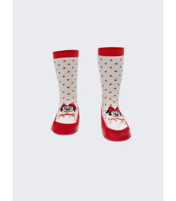 Minnie Mouse Patterned Baby Girl Home Socks