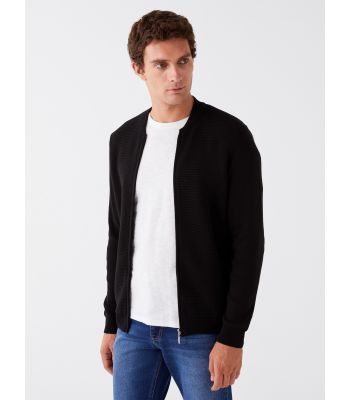 Standard Fit College Neck Men's Tricot Cardigan