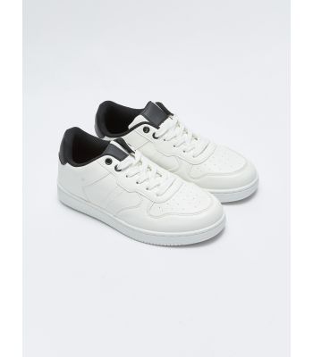 Faux Leather Lace-up Men's Sports Shoes