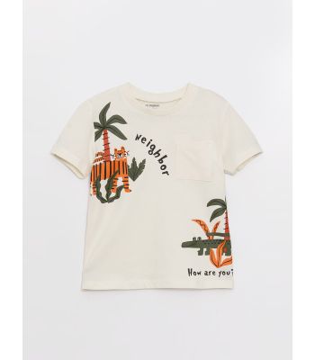 Crew Neck Short Sleeve Printed Baby Boy T-shirt