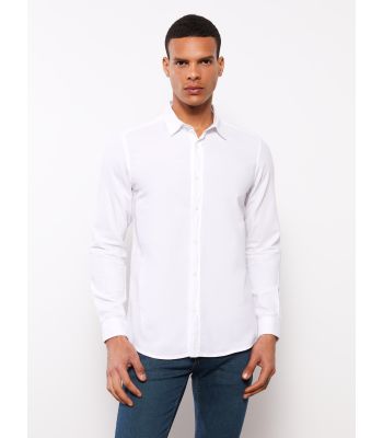 Slim Fit Long Sleeve Gabardine Men's Shirt