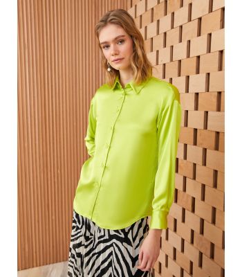 Regular Long Sleeve Satin Women's Shirt