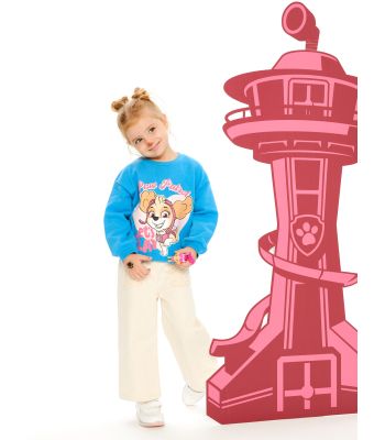 Bicycle Collar Paw Patrol Printed Baby Girl Sweatshirt