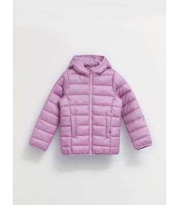 Hooded Basic Long Sleeve Girl Puffer