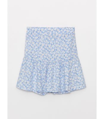 Elastic Waist Patterned Girl Skirt