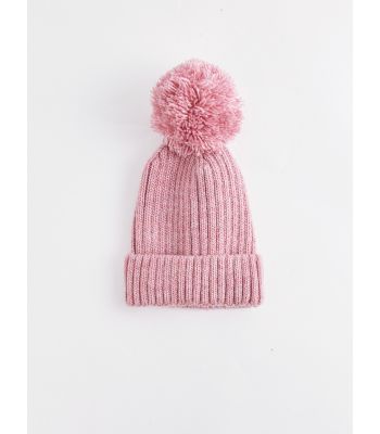 Pom Pom Detail Baby Girl Beanie