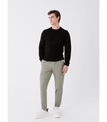 Slim Fit Gabardine Men's Cargo Trousers