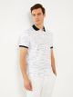 Polo Neck Short Sleeve Patterned Combed Cotton Men's T-Shirt