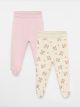 Elastic Waist Cotton Baby Girl Trousers 2 Pieces