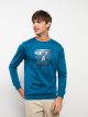 Crew Neck Long Sleeve Printed Men's Sweatshirt