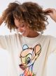 Crew Neck Bambi Printed Short Sleeve Women's T-Shirt