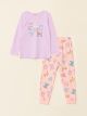 Crew Neck Printed Long Sleeve Organic Cotton Girl Pajama Set