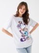 Crew Neck Mickey Mouse Printed Short Sleeve Oversize Women's T-Shirt