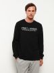 Crew Neck Long Sleeve Printed Men's Sweatshirt