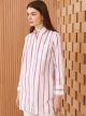 Shirt Collar Striped Long Sleeve Women's Tunic