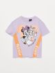 Crew Neck Minnie Mouse and Daisy Duck Printed Short Sleeve Girls' T-Shirt