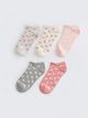 Heart Pattern Women's Booties Socks 5-Pack