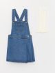 Basic Pocket Detailed Baby Girl Jean Dress and Pantyhose