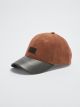 Suede Look Label Printed Men's Cap Hat