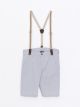 Striped Gabardine Boys Shorts and Suspenders