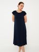 Crew Neck Straight Short Sleeve A Cut Women's Dress