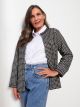 Crew Neck Patterned Long Sleeve Women's Cardigan