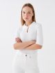 Polo Neck Regular Short Sleeve Women's Tricot Sweater