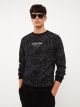 Crew Neck Long Sleeve Patterned Men's Sweatshirt