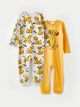 Crew Neck The Lion King Printed Long Sleeve Baby Boy Rompers 2 Pack