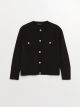 Crew Neck Regular Long Sleeve Women's Tricot Cardigan