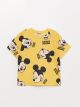 Crew Neck Short Sleeve Mickey Mouse Printed Baby Boy T-Shirt