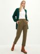 Elastic Waist Straight Standard Fit Women's Trousers