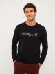 Crew Neck Long Sleeve Printed Men's Sweatshirt