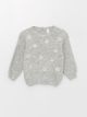 Crew Neck Embroidered Baby Girl Knitwear Sweater