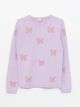 Crew Neck Patterned Long Sleeve Girl Tricot Sweater